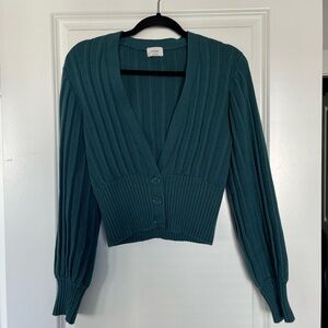 Wilfred Deep Teal Ribbed Cardigan